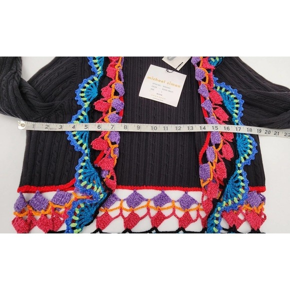 Muchael Simon Y2K Rainbow Crochet Floral Open Cardigan Size… - Picture 7 of 13
